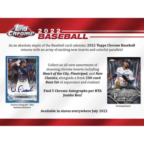 2022 Topps Chrome Baseball 4-Box HTA Jumbo Half-Case #1 Team Random