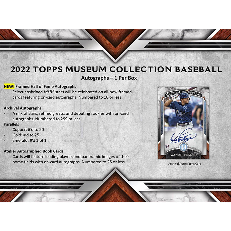 2022 Topps Museum Collection Baseball 6Box Hobby HalfCase 1 Pick
