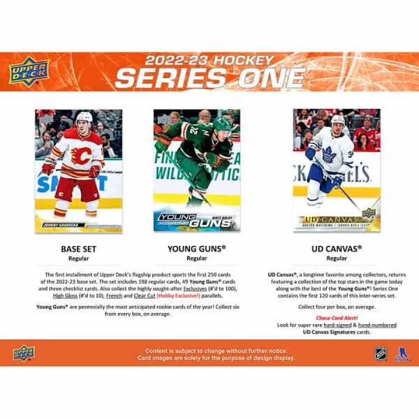2022-23 Upper Deck Series 1 Hockey 6-Box Hobby Half-Case #1 Pick Your Team