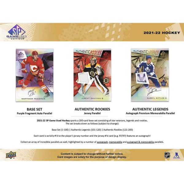 2021-22 UD SP Game-Used Hockey 10-Box Hobby Case #1 Pick Your Team