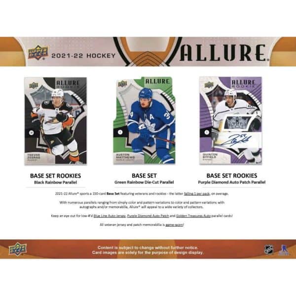 2021-22 UD Allure Hockey 10-Box Hobby Case #1 Pick Your Team